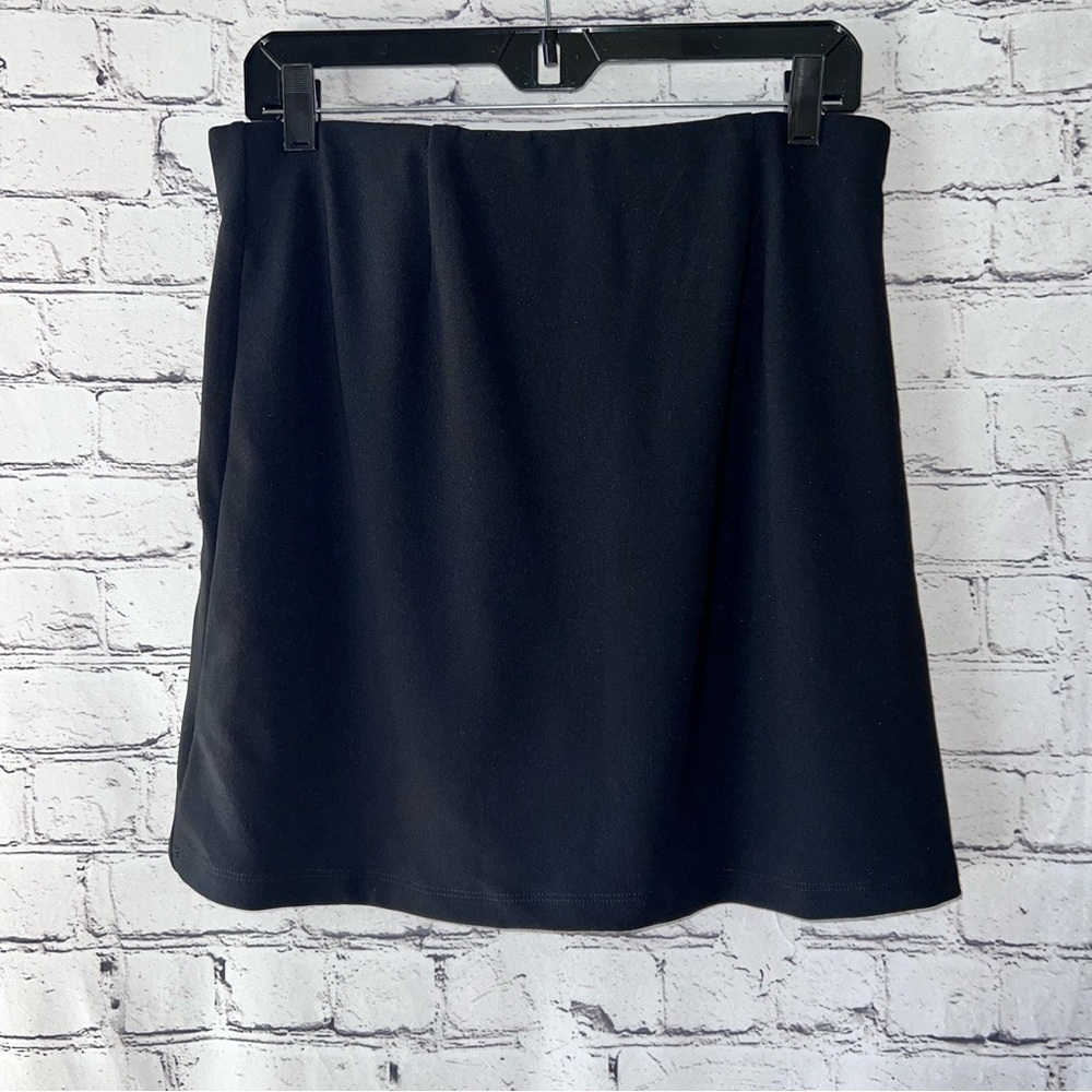 Boston Proper NWT Black Faux Wrap‎ Mini Skort Size Medium - Picture 4 of 7